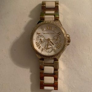 Michael Kors two-toned gold and white watch